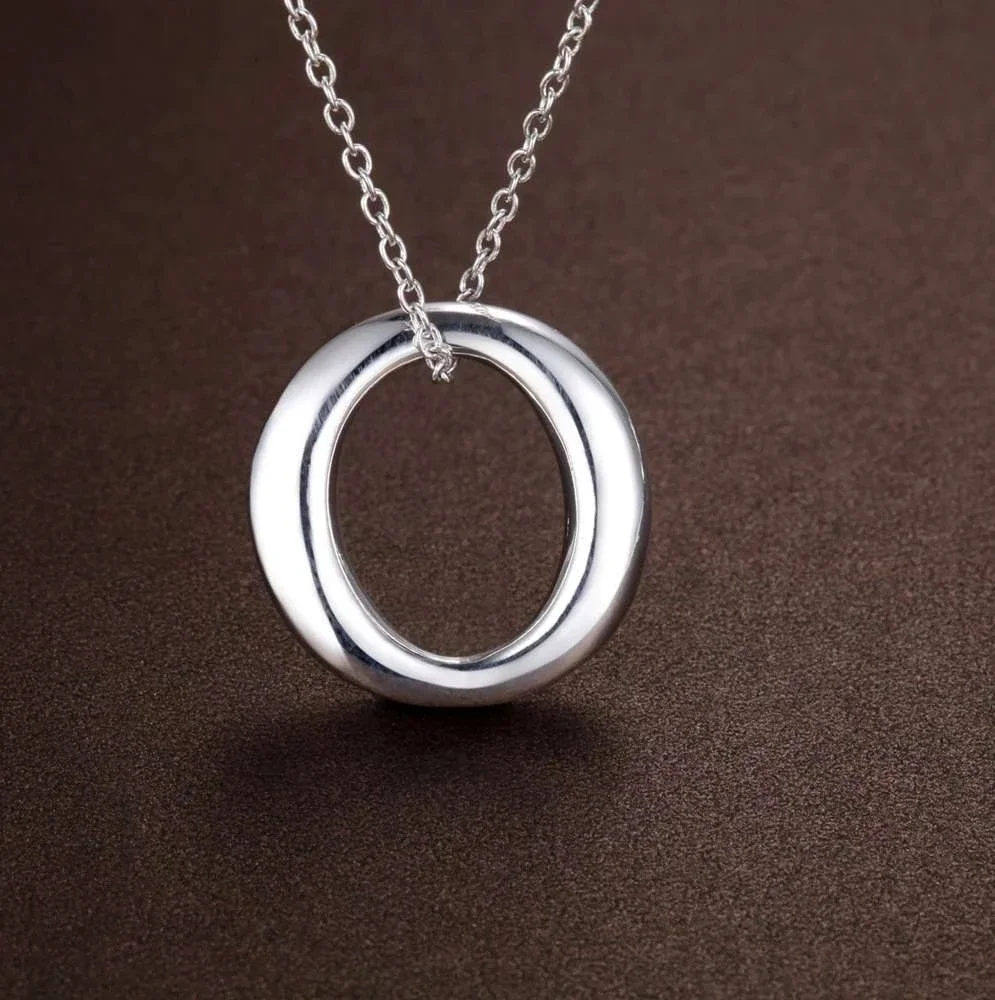 925 Sterling Silver Chain Necklace Men - Sıcak 925 ayar gümüş basit O