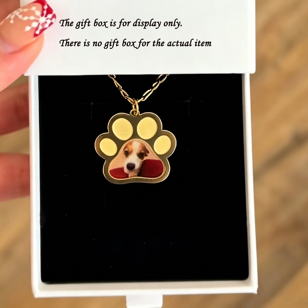 Custom Name Necklace Stainless Steel - Kişiselleştirilmiş Pet Paw Renkleri Baskı Fotoğraf