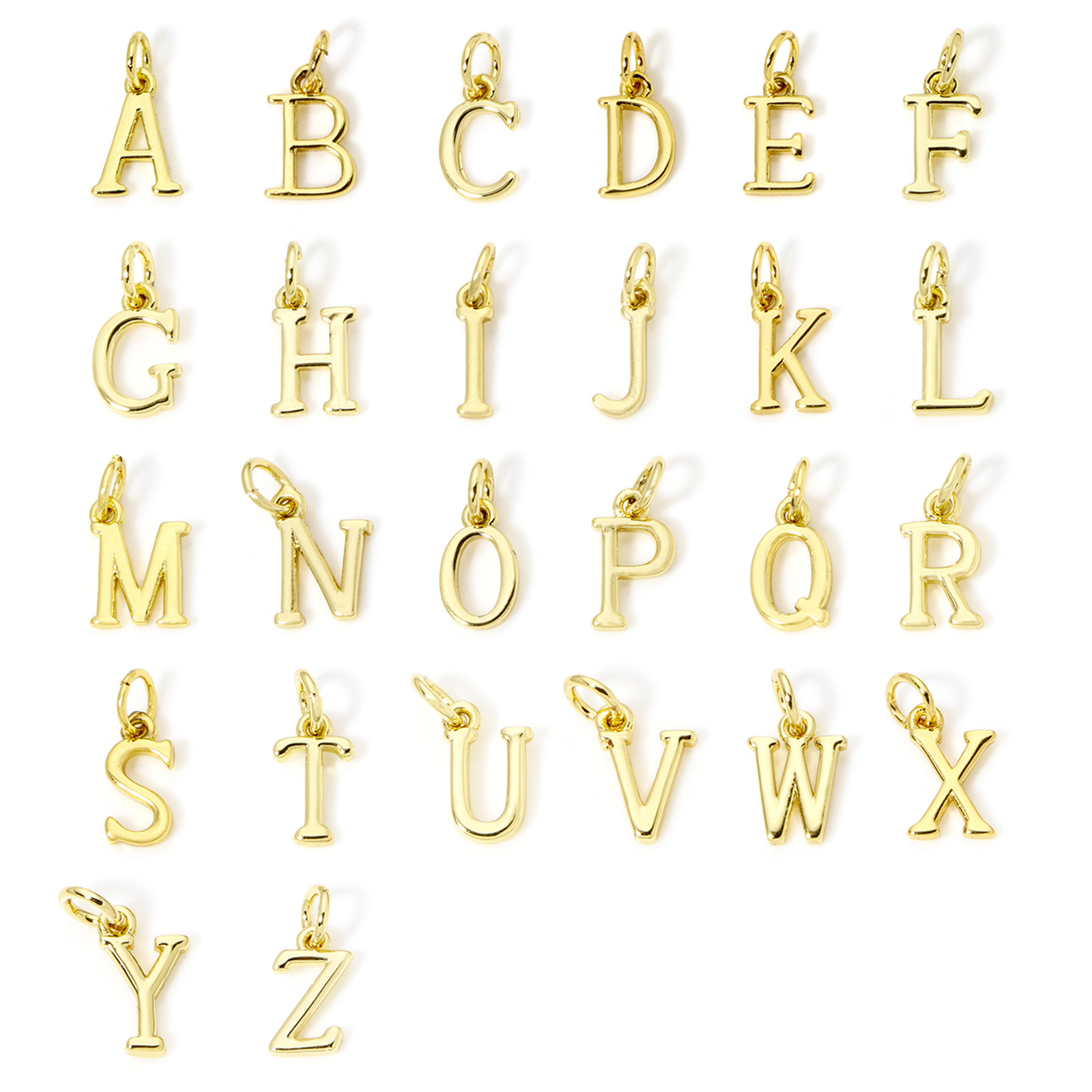 Initial Letter Necklace 18K Gold - 5 Parça Pirinç Takılar 18 K