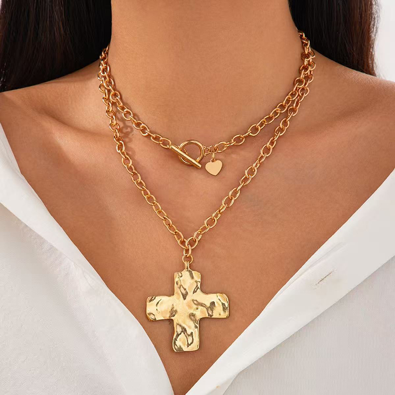 Cross Pendant Necklace Gold - Sıcak satış Altın Kaplama Kalın Çapraz