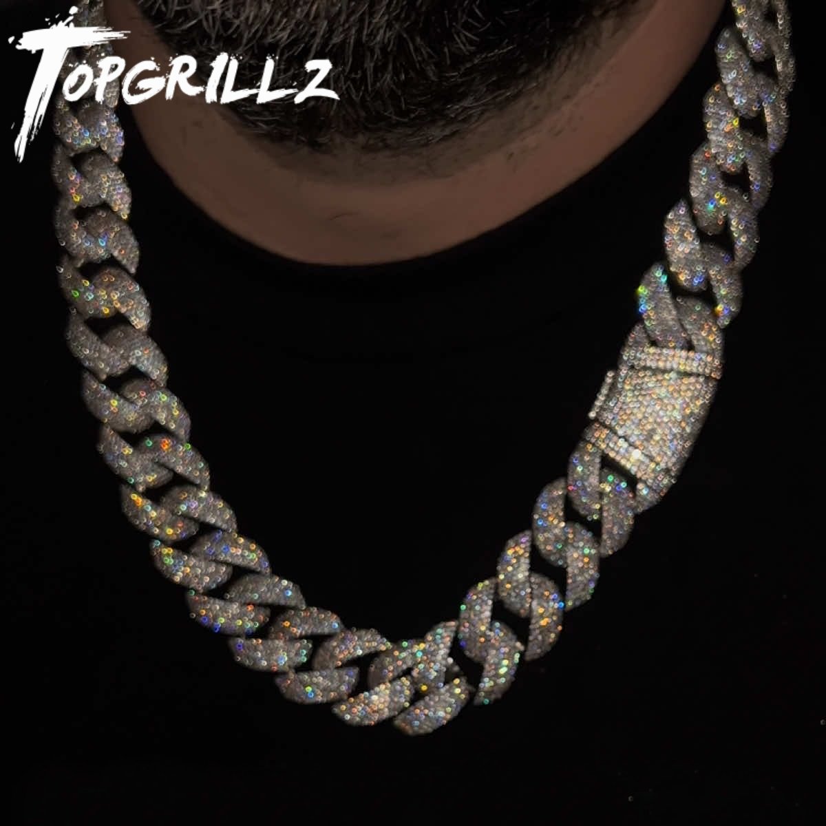 Cuban Link Chain 12Mm - TOPGRILLZ 24mm Küba Zinciri Kolye Tam