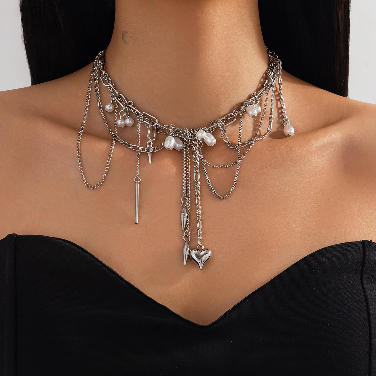 Pearl Choker Necklace Vintage - Vintage Düzensiz Taklit İnci Kolyeler Kadınlar