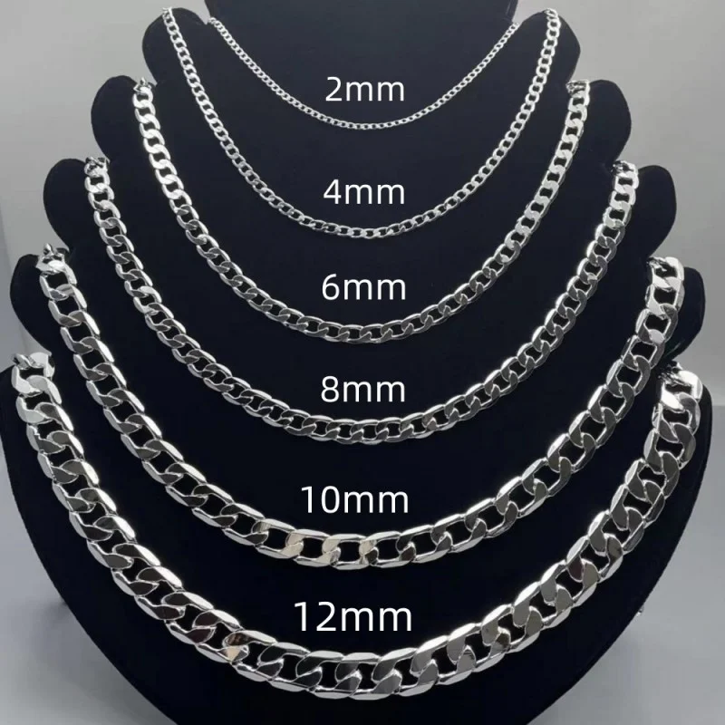 Cuban Link Chain 12Mm - Erkek 925 Ayar Gümüş Kolye 2/4/6/8/10/12