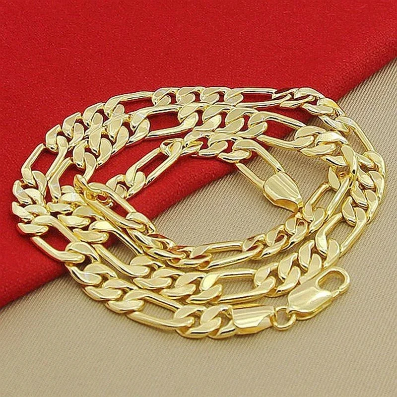 925 Sterling Silver Chain Necklace Men - 925 ayar gümüş 18K altın kolye