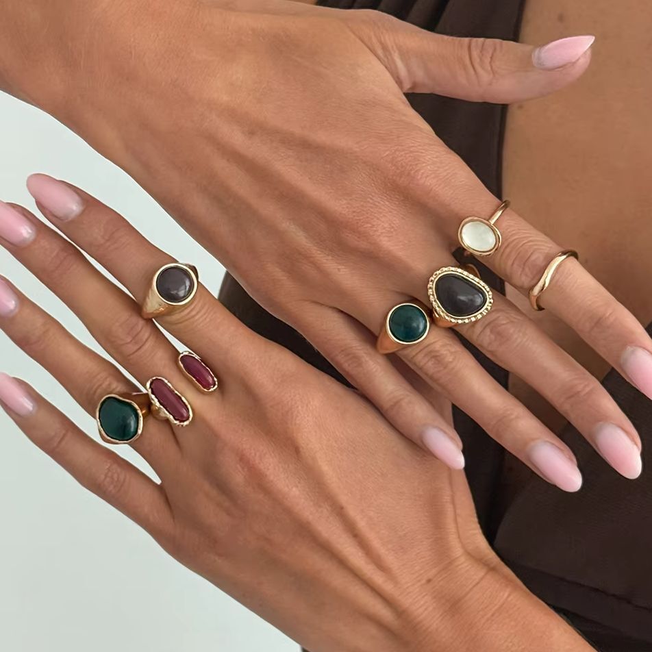 Vintage Punk Knuckle Rings Set - IngeSight.Z 7 Parça/Set Punk Trend Renkli