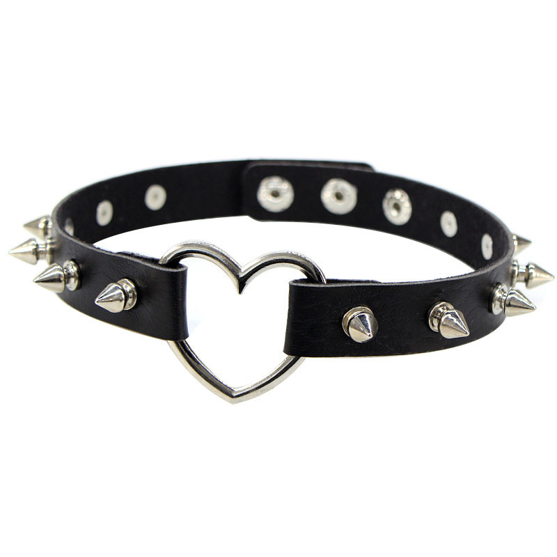 Goth Punk Spike Choker - Seksi Başak Punk Yaka Deri Gerdanlık