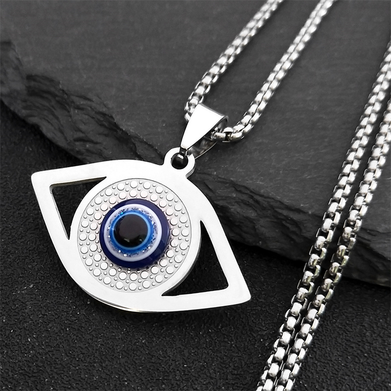 Bracelets - İslam Hamsa Nazar Boncuklu Kolye Paslanmaz