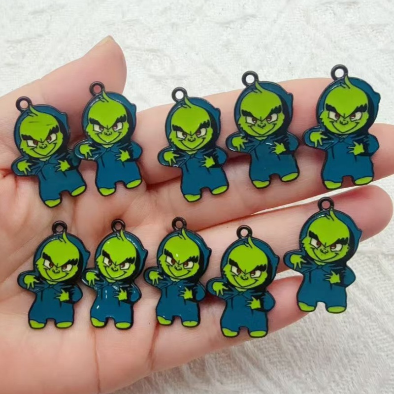 Earrings - 10 adet alaşımlı yağlı boyalı çizgi