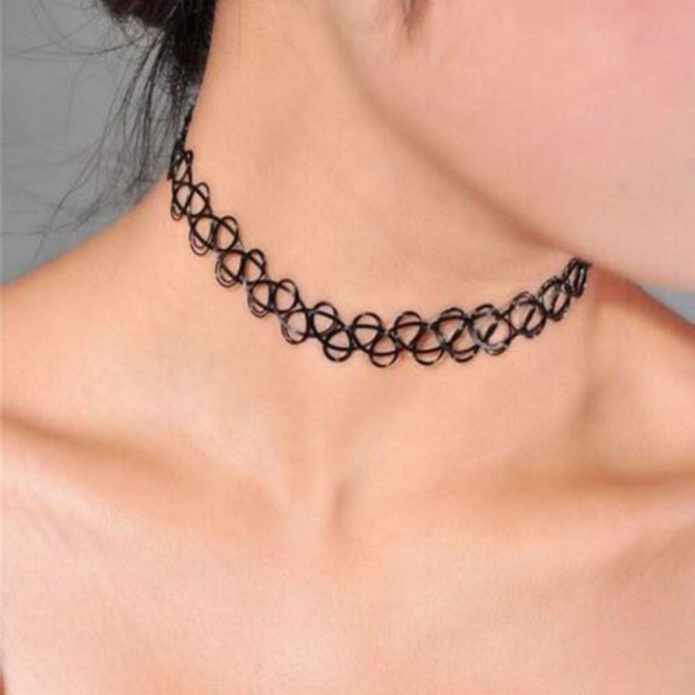 Pearl Choker Necklace Vintage - Çok renkli örgülü balık iplik kolye