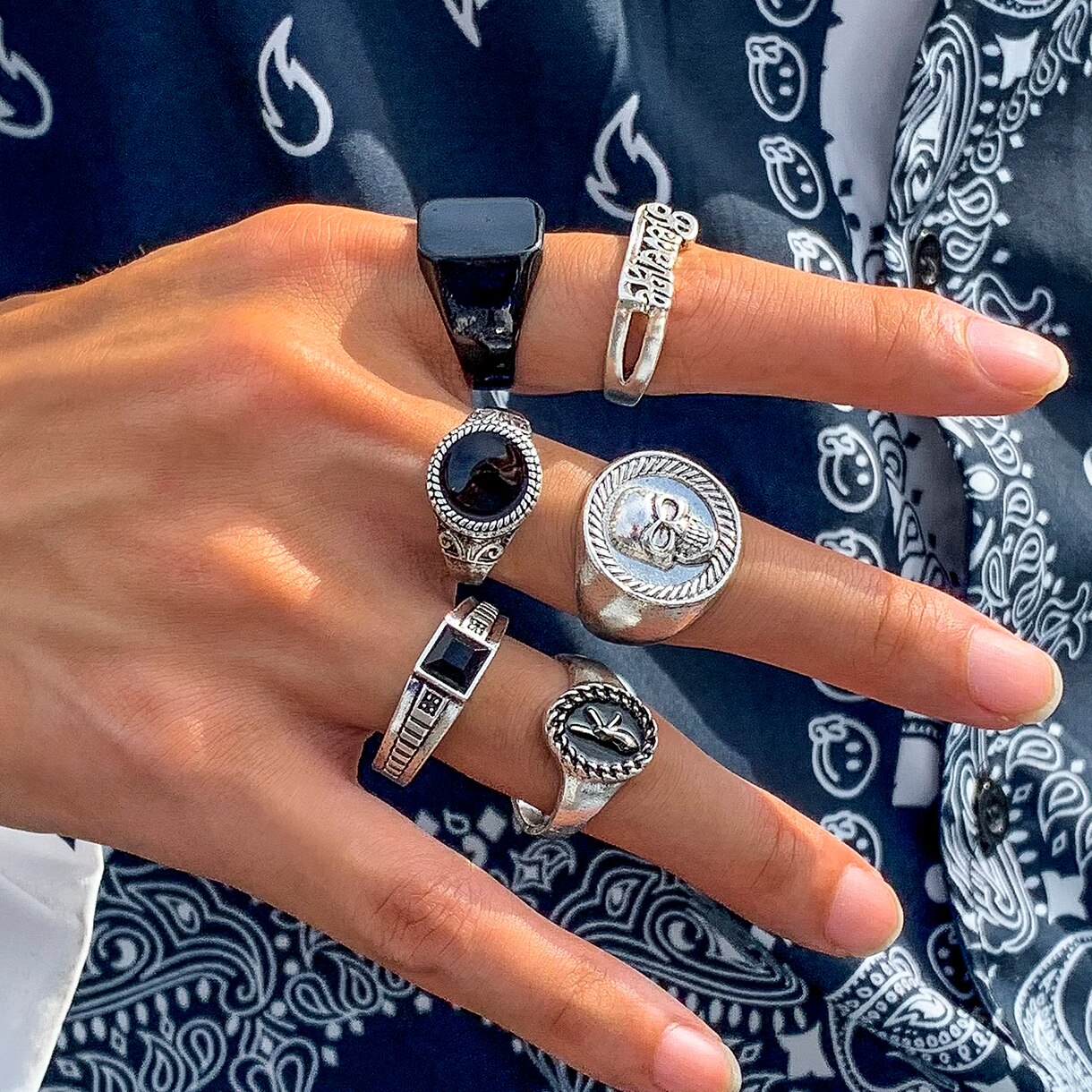 6 adet/takım Vintage Vintage i - Vintage Punk Knuckle Rings Set incelemesi ve fiyatı