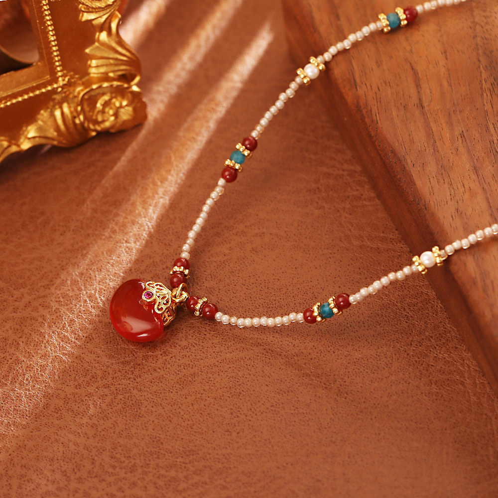 Yeni Çin Tarzı, Doğal Kırmızı  - Pearl Choker Necklace Vintage incelemesi ve fiyatı