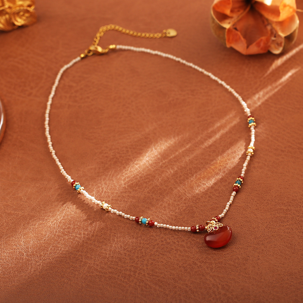 Yeni Çin Tarzı, Doğal Kırmızı  - Pearl Choker Necklace Vintage incelemesi ve fiyatı