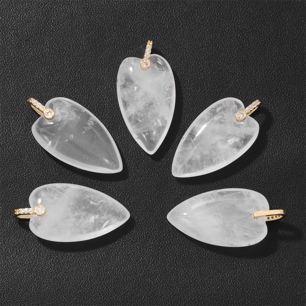 2 adet doğal taş kalp kolye, D - Crystal Pendant Necklace Natural Stone incelemesi ve fiyatı