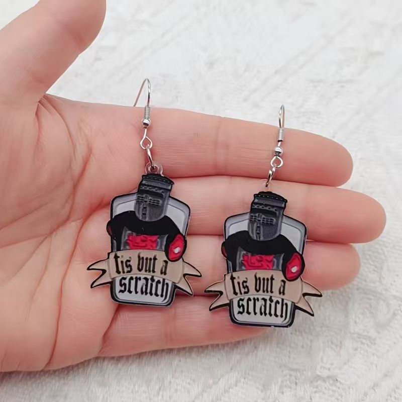 10 adet akrilik siyah beyaz al - Earrings incelemesi ve fiyatı