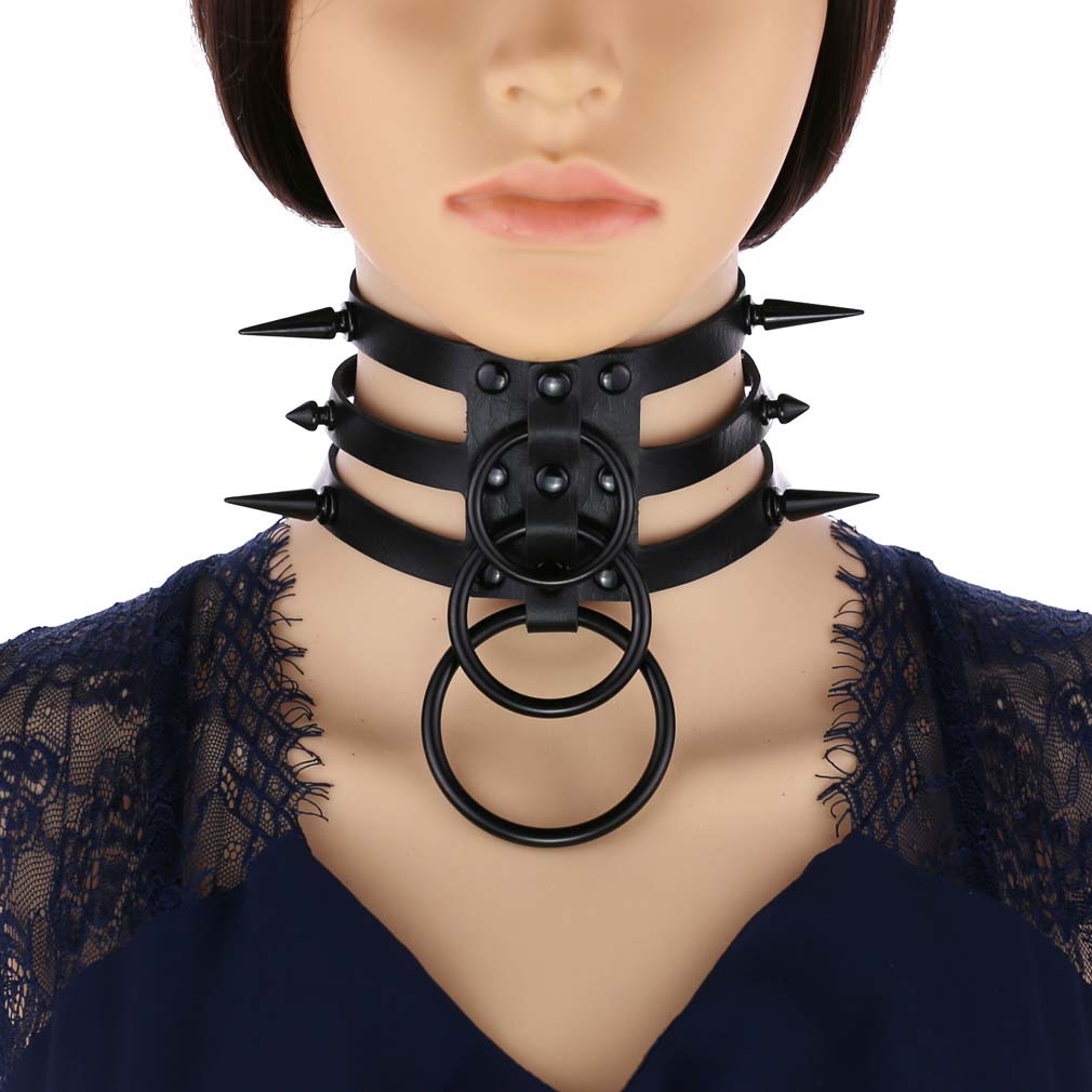 Moda kadın erkek siyah perçin  - Goth Punk Spike Choker incelemesi ve fiyatı