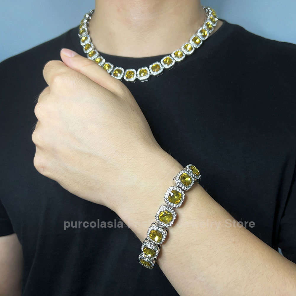 Parlak Çok Renkler Buzlu Out B - Cuban Link Chain 12Mm incelemesi ve fiyatı