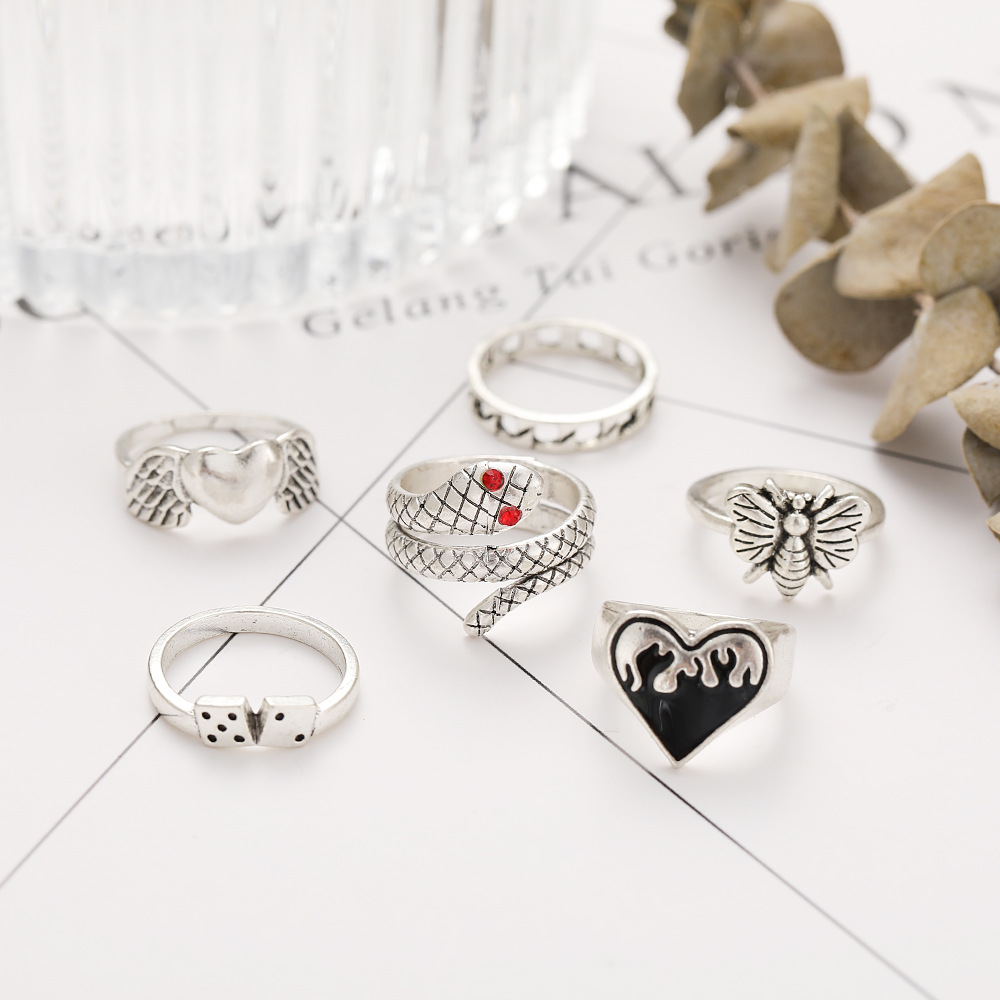 6 adet Vintage Punk yılan parm - Vintage Punk Knuckle Rings Set incelemesi ve fiyatı