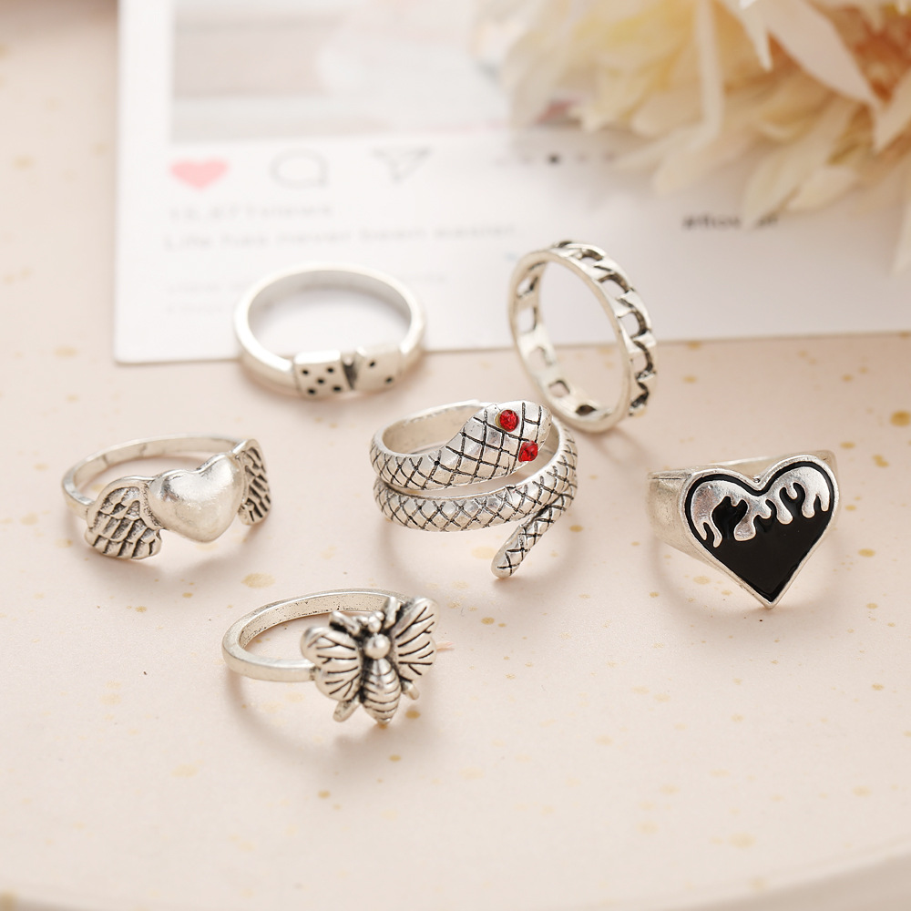 6 adet Vintage Punk yılan parm - Vintage Punk Knuckle Rings Set incelemesi ve fiyatı