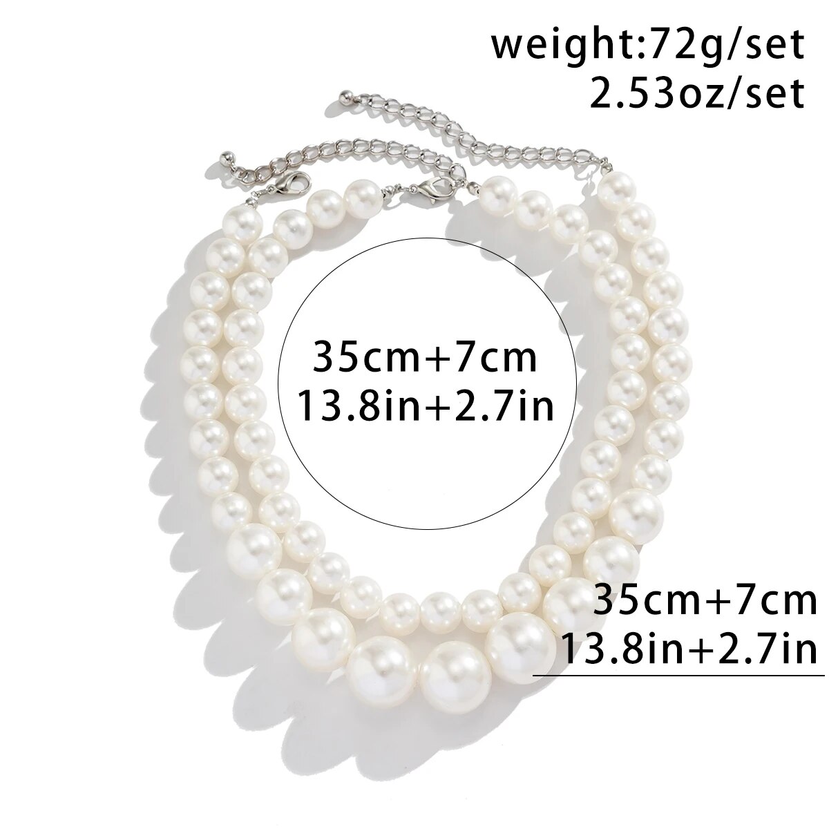 2 adet/takım abartılı büyük ta - Pearl Choker Necklace Vintage incelemesi ve fiyatı