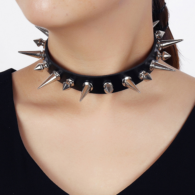 Punk uzun başak gerdanlık Faux - Goth Punk Spike Choker incelemesi ve fiyatı