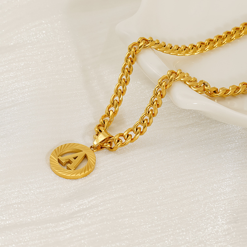 Paslanmaz Çelik 5 MM Küba Zinc - Initial Letter Necklace 18K Gold incelemesi ve fiyatı