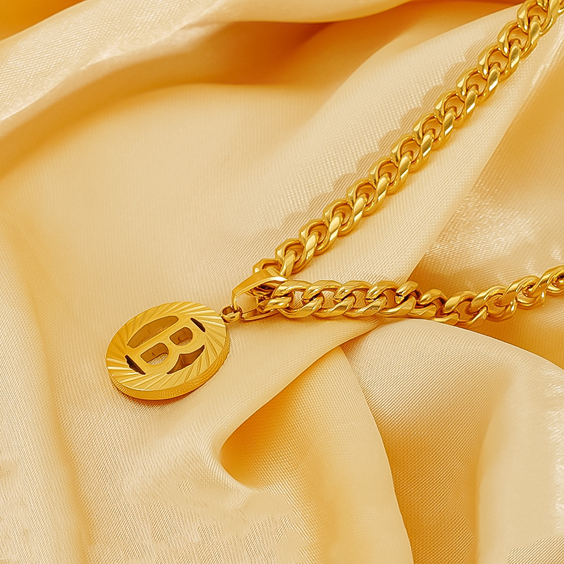Paslanmaz Çelik 5 MM Küba Zinc - Initial Letter Necklace 18K Gold incelemesi ve fiyatı
