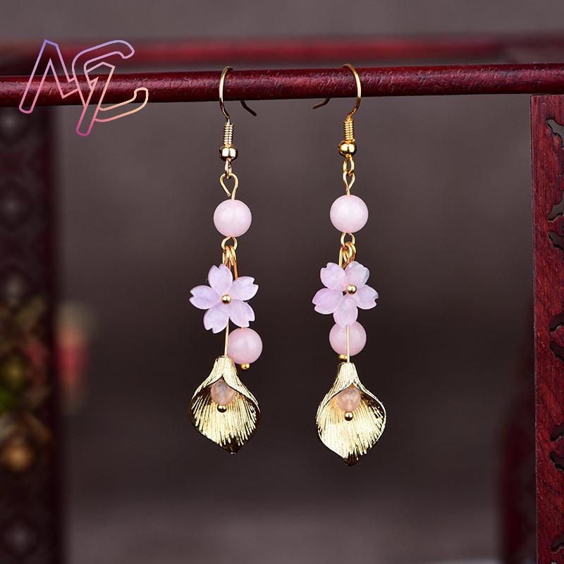 Pembe Doğal Yeşim Çiçek Küpe K - Earrings incelemesi ve fiyatı