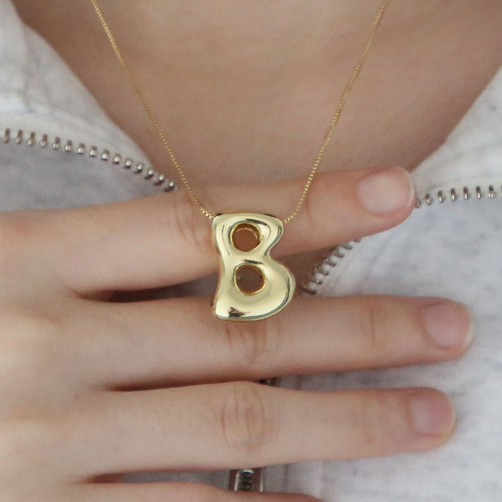 Yaratıcı A-Z Balon Kabarcık Ha - Initial Letter Necklace 18K Gold incelemesi ve fiyatı