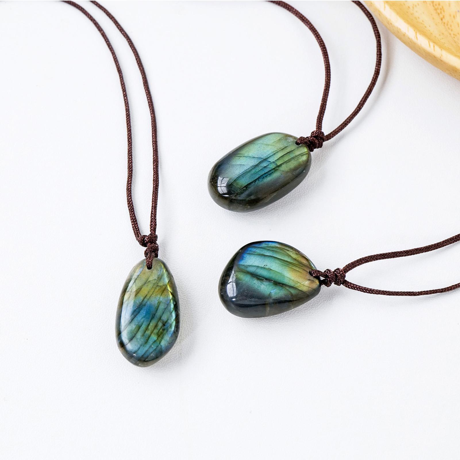 Doğal Labradorit Kolye Kolye E - Crystal Pendant Necklace Natural Stone incelemesi ve fiyatı