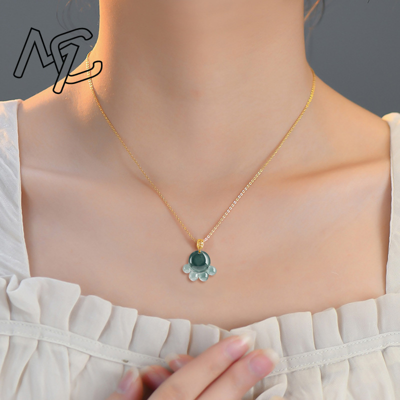 Doğal Gerçek Zümrüt Mavi Su Ye - Necklaces incelemesi ve fiyatı