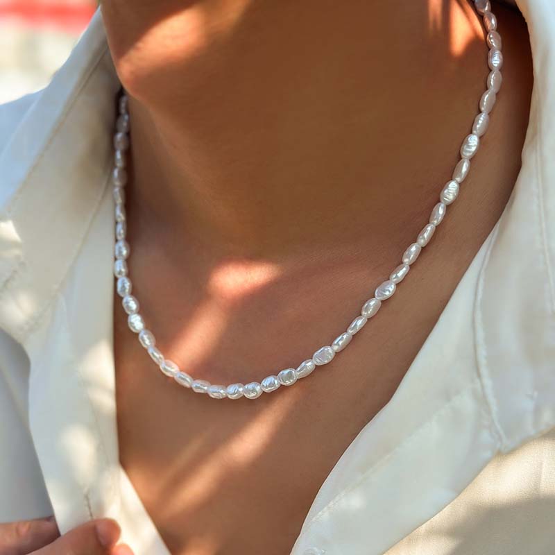 Kadınlar için yeni moda basit  - Pearl Choker Necklace Vintage incelemesi ve fiyatı