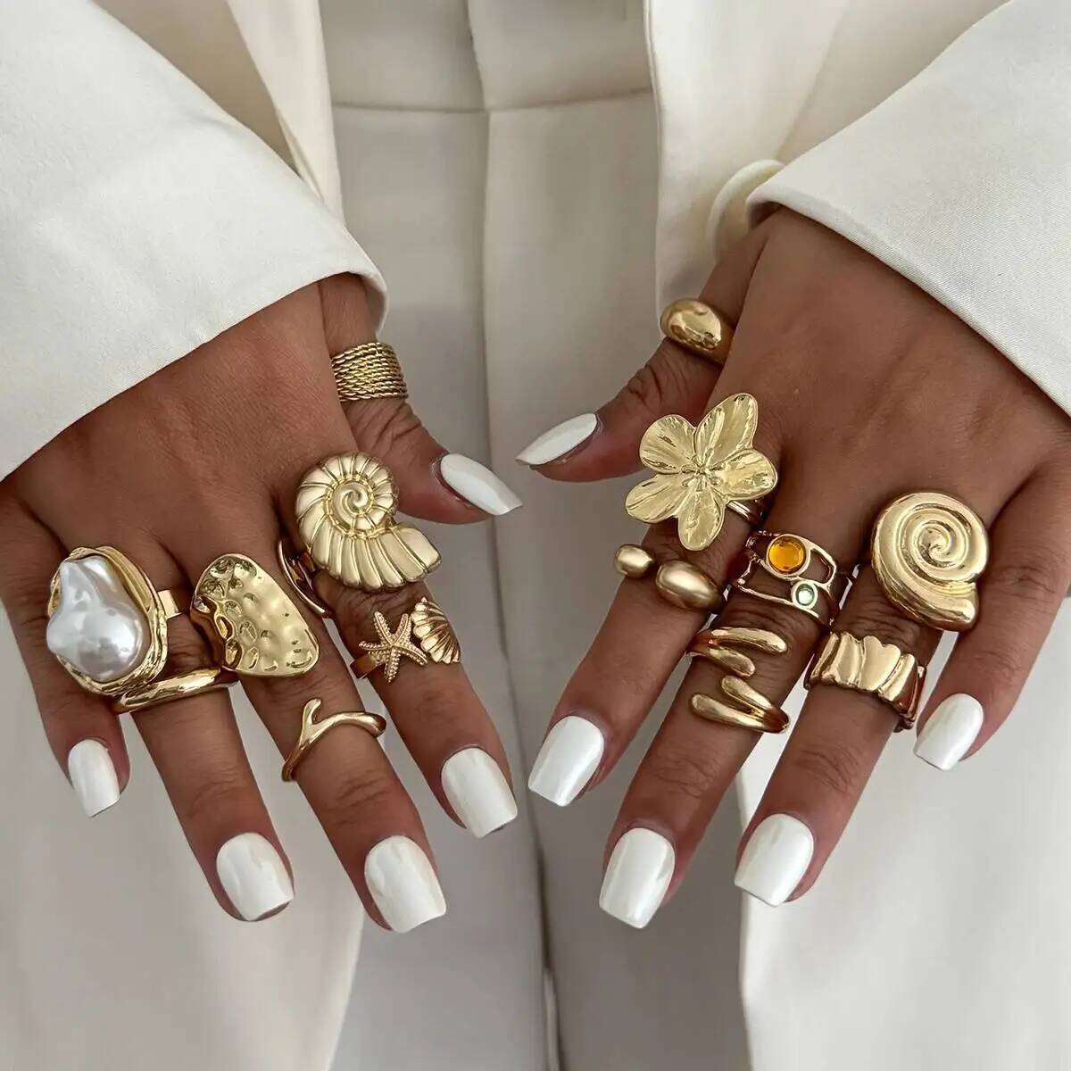 IngeSight.Z 14 Adet/takım Hip  - Vintage Punk Knuckle Rings Set incelemesi ve fiyatı