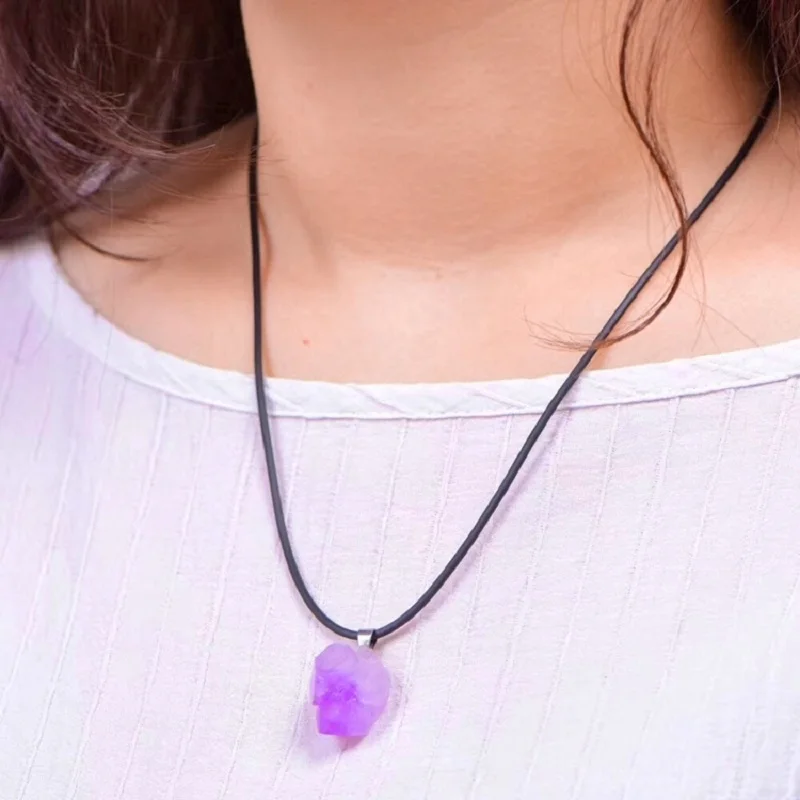 Doğal Ametist Çiçek Kolye Reik - Crystal Pendant Necklace Natural Stone incelemesi ve fiyatı