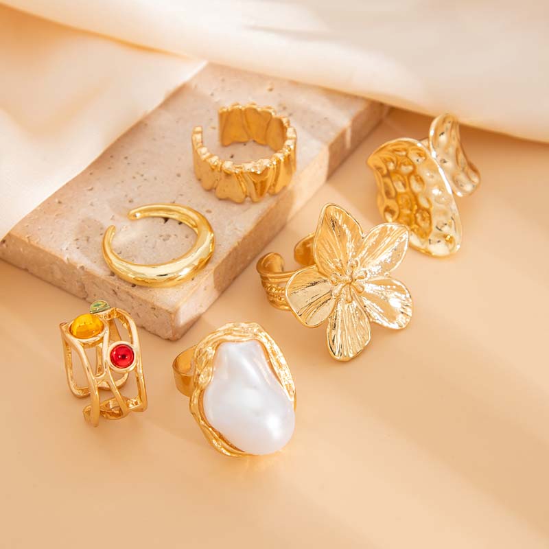 6 adet/takım Vintage Metal Çiç - Vintage Punk Knuckle Rings Set incelemesi ve fiyatı