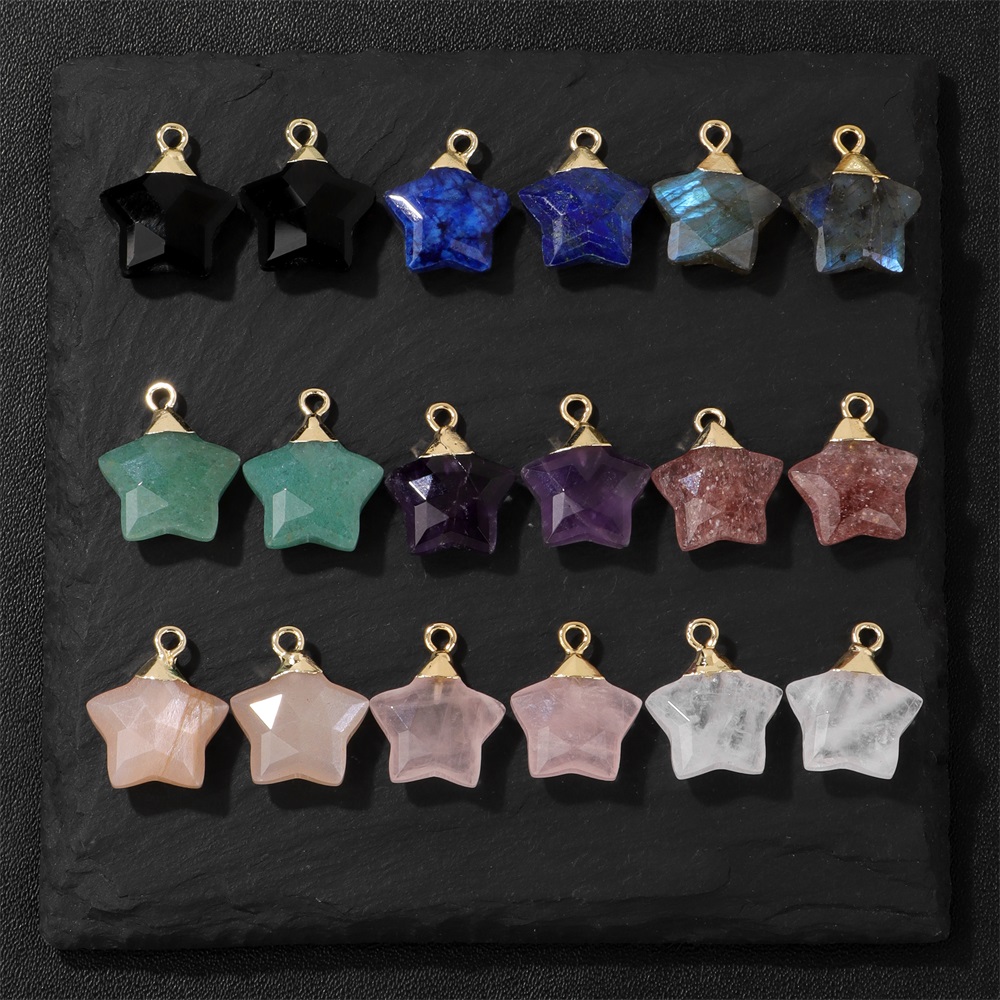 2 adet yıldız şekli taş kolye  - Crystal Pendant Necklace Natural Stone incelemesi ve fiyatı