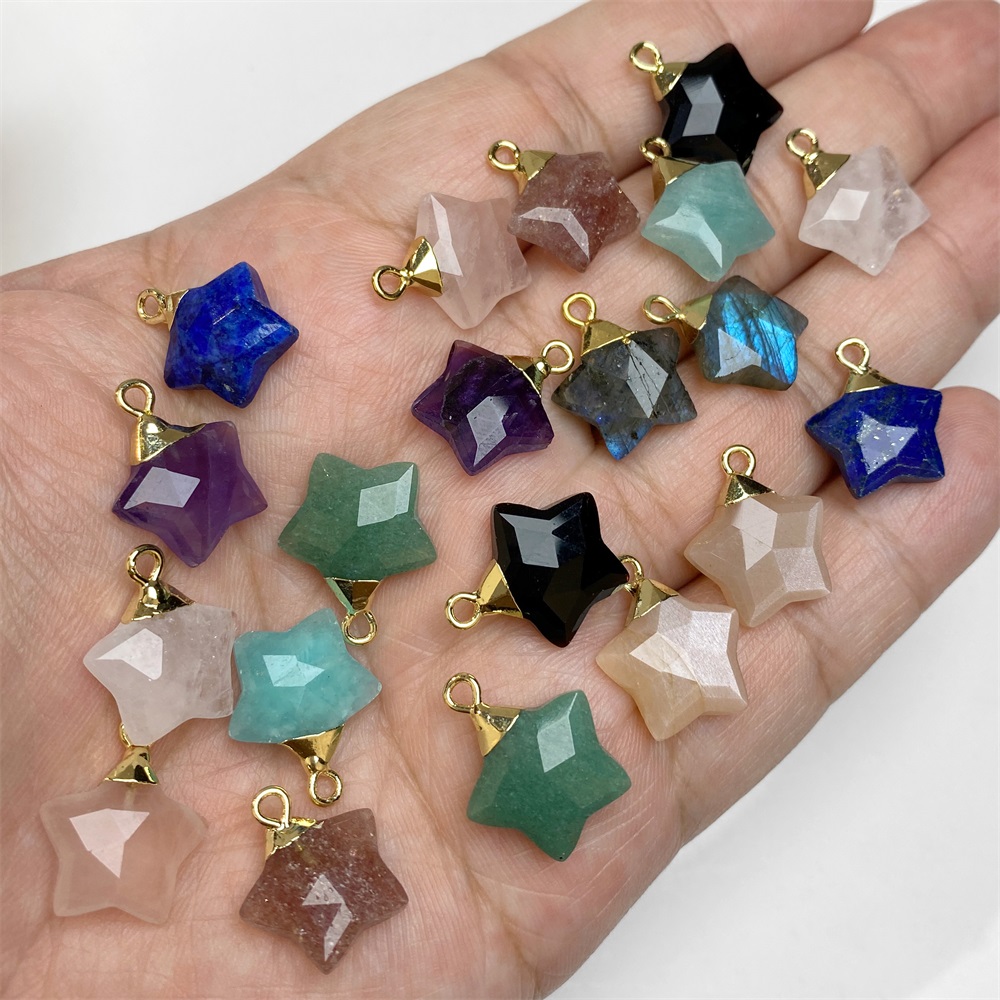2 adet yıldız şekli taş kolye  - Crystal Pendant Necklace Natural Stone incelemesi ve fiyatı